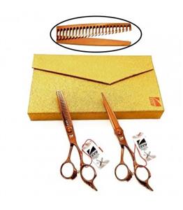 ست دو عددی قیچی آرایشگری کرتزر فینی کات و کوتاهی/پیتاژ یک طرفه 6...