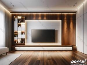 تی وی وال مدرن دارای شلف