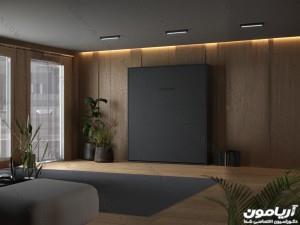 تخت تاشو دو نفره مشکی ساده