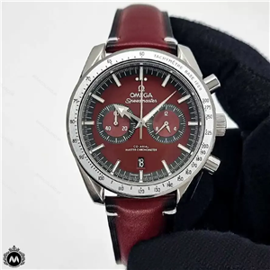 ساعت امگا مردانه اسپید مستر بند چرم قرمز Omega Speedmaster S4136G 