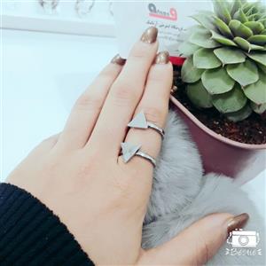 انگشتر استیل زنانه نقره ای