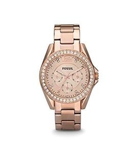 ساعت زنانه رزگلد فسیل 2811 رایلی Fossil Women's ES2811 Riley Rose Gold Watch