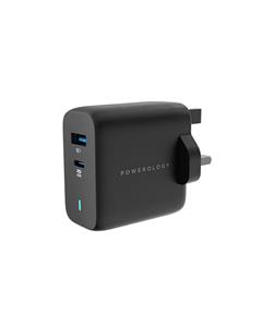 شارژر دیواری 63 وات پاورولوژی Powerology Dual Port GaN Charger 63W