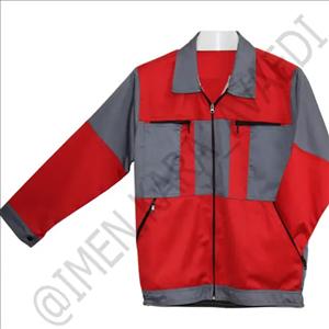 کاپشن شلوار کار سیلوری طوسی قرمز