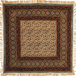 قلمکاری  رومیزی قلمکار ممتاز اصفهان اثر عطريان طرح شیپوری مدل G116سایز ۱۰۰*۱۰۰ سانتی متر 