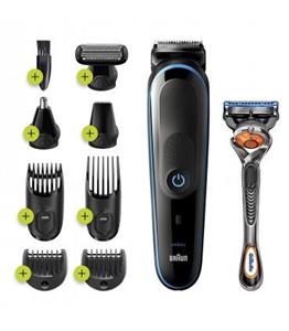 ماشین اصلاح سر و صورت براون بی سیم 9 در 1 بدن زن مو زن گوش و بینی خود تراش ژیلت Braun MGK5280 Hair Clippers for Men