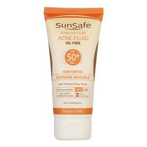 کرم ضد آفتاب فاقد چربی سان سیف SPF50 بی رنگ مناسب پوست چرب، مختلط و مستعد آکنه 50 میل 