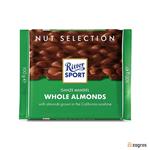 شکلات شیری ریتر اسپرت Ritter Sport با مغز بادام کامل 100 گرم