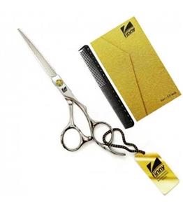 قیچی آرایشگری کرتزر فینی کات و کوتاهی 5.5 اینچ پیچ طلایی تیغه باریک Kretzer Hair Finny FTG4-550