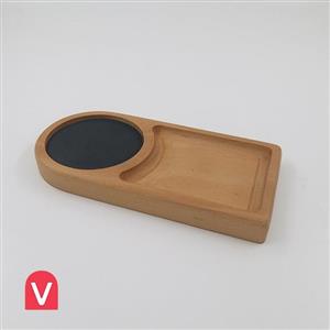 شیرینی خوری چوبی ناولی همراه با هولدر لیوان و فنجان 