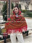 روسری ترکمنی پشمی مدل قیچی قرمز