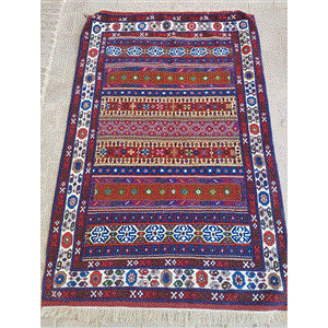 قالیچه ترکمنی دستباف  210/135.سه متری گل ابریشم – کد 2/50 