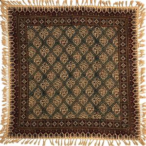 قلمکاری  رومیزی قلمکار ممتاز اصفهان طرح حصیری سایز 80*80 سانتی متر -
