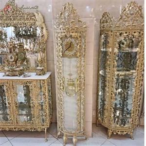 ساعت ایستاده طرح بادمجانی و رنگ طلایی بدنه با دوام و رنگ ثابت دارای ضمانت