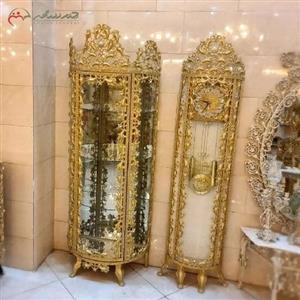 ساعت ایستاده و بوفه نیم گرد مدل بادمجانی، بدنه آلیاژ آبکاری شده با ضمانت