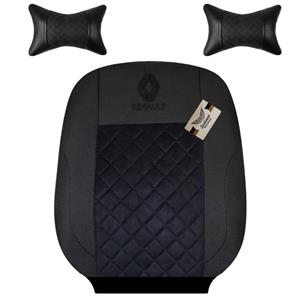 روکش صندلی مناسب رنو ال 90 (تمام جودون مشکی، لمسه مخمل مشکی) همراه پشت گردنی