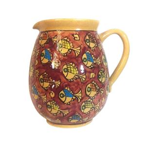 پارچ سفالی لوح هنر طرح ماهی کد 979