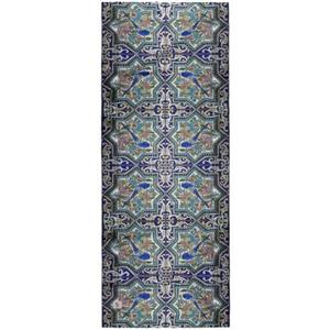 شال نخی کاشی گل مرغ آبی