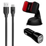 Promate AutoKit-HM Car Charger with USB-C Cable and Holder