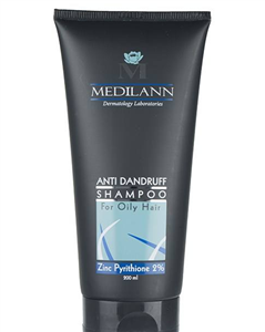 شامپو ضد شوره مدیلن مخصوص موهای چرب حجم 200 میلی لیتر Medilann Zinc Pyrithion 2 Percent For Greasy Hair Shampoo 200ml