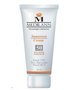 کرم ضد آفتاب رنگی SPF50 مناسب پوست خشک مدیلن 