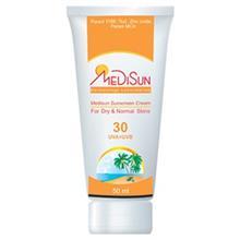 کرم ضد آفتاب مدیسان spf 30 مخصوص پوست های خشک و معمولی 50 میلی گرم Medisun Sunscreen Cream SPF30 50ml