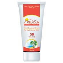 کرم ضد آفتاب رنگی مدیسان SPF50 مناسب پوست خشک و معمولی Medisun Tinted Sunscreen Cream SPF50