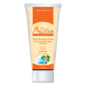 کرم ضد آفتاب رنگی مدیسان SPF60 مناسب پوست چرب و معمولی Medisun Tinted Sunscreen Cream SPF60 For Oily And Normal Skin