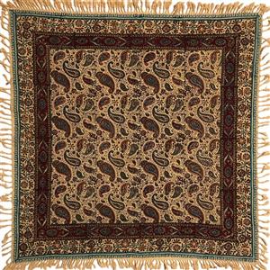 قلمکاری  رومیزی قلمکار ممتاز اصفهان طرح بته جقه سایز 80*80 سانتی متر -
