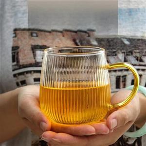 لیوان پیرکس راه راه  دسته عسلى