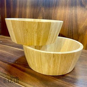 کاسه گرد آجیل بامبو متوسط