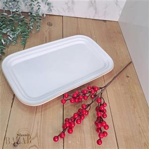 دیس سرامیکی مستطیل روستیک کرم طرح ایکیا