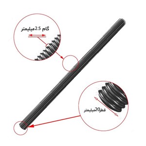 پیچ خشکه 20 میلی متر نمره 6