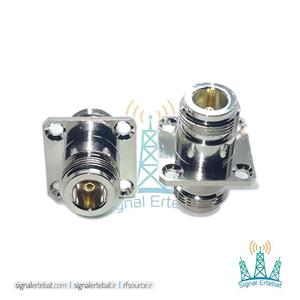 مبدل N-TYPE دوسر مادگی پنلی چهارسوراخه مستقیم
