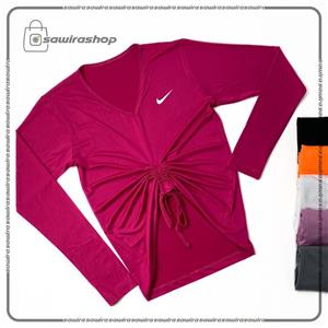 تیشرت آستین بلند فینگردار جلو گت دار زنانه نایک (Nike) – (کد: 1676)