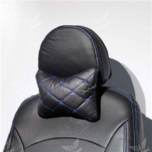 پشت گردنی PARVA چرم مشکی، دوخت آبی