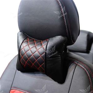 پشت گردنی ROM چرم مشکی، دوخت قرمز