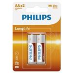 باتری قلمی فیلیپس (PHILIPS) مدل LongLife AAx2(کارتی 2 تایی)