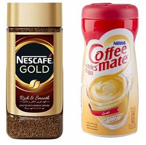 قهوه فوری نسکافه (GOLD) 100گرمی به همراه کافی میت نستله ۴۰۰ گرمی