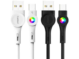 کابل شارژ سریع میکرو یو اس بی 3 آمپر یک متری ارلدام EARLDOM EC-135M 3A Fast Charging Cable With LED