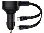 شارژر فندکی فست شارژ تایپ سی 33 وات بیسوس Baseus Enjoyment Retractable 2-in-1 Car Charger C00035500111-00 