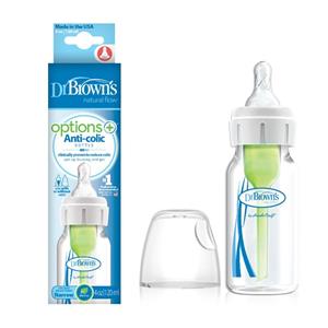 شیشه شیر طلقی  باریک ۱۲۰ میلی لیتر آپشن پلاس دکتر براونز DR.Brown’s