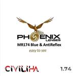 عدسی فوق فشرده سفارشی فونیکس با پوشش بلوکنترل انتخابی PHOENIX Single Vision First 1.74 (MR174)(کارت هدیه 2 میلیون تومانی)