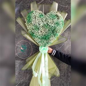 دسته گل قلبی ژیپسوفیلا سبز