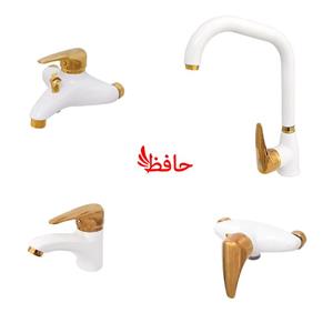 ست شیرآلات سمپو مدل سارا سفید طلایی
