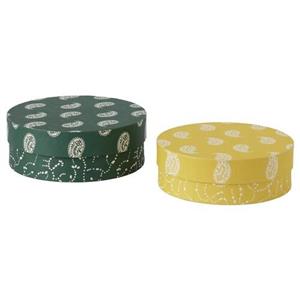 جعبه هدیه ایکیا مجموعه 2 عددی، زرد/سبز مدل AROMATISK