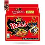 نودل سامیانگ samyang مدل بولداک تند دبل buldak spicy2 وزن 140 گرم پک 5 تایی