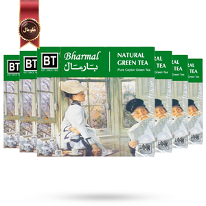 چای تی بگ بارمال bharmal مدل سبز طبیعی natural green tea پک 50 تایی بسته 6 عددی 