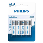 باتری قلمی آلکالاین فیلیپس مدل LR6A4B/40 Philips Alkaline AA LR6 MIGNON بسته 4 عددی