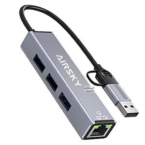 هاب تبدیل  Type-C USB To Lan USB3 USB2 مدل AirSky HC-78